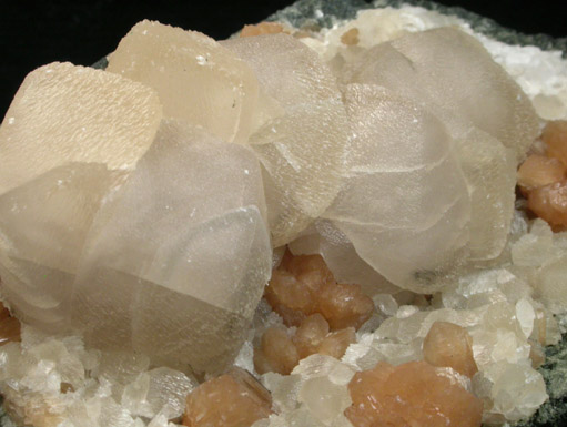 Calcite and Stilbite-Ca from Moore's Station Quarry, 44 km northeast of Philadelphia, Mercer County, New Jersey