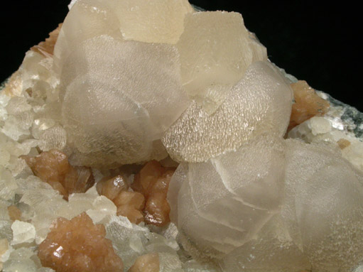 Calcite and Stilbite-Ca from Moore's Station Quarry, 44 km northeast of Philadelphia, Mercer County, New Jersey