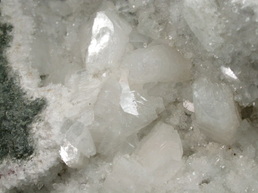 Heulandite-Ca on Quartz and Calcite from Prospect Park Quarry, Prospect Park, Passaic County, New Jersey