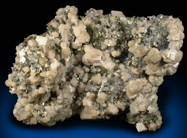 Dolomite, Pyrite, Quartz on Sphalerite from Hanover District, Grant County, New Mexico