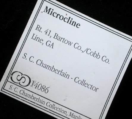 Microcline from Route 41 road cut, Bartow County-Cobb County line, Georgia