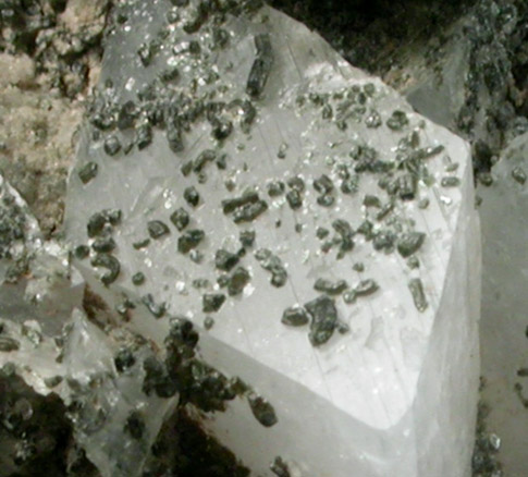 Orthoclase var. Adularia with Chlorite from Lago di Agaro, Val d'Ossola, Piemonte, Italy