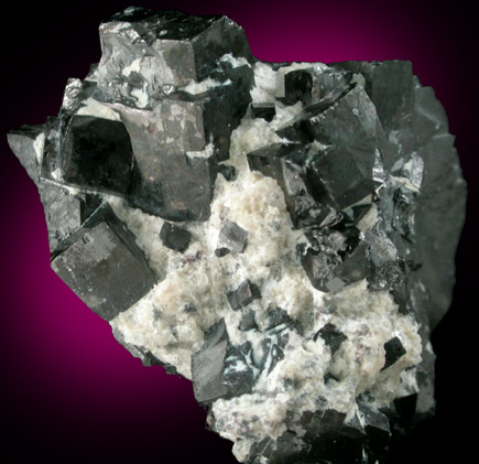 Magnetite (rare cubic crystal form) with Talc from ZCA Mine No. 4, Fowler Ore Body, 2500' Level, Balmat, St. Lawrence County, New York