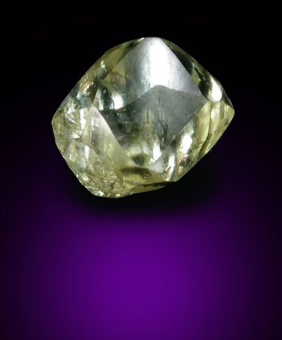 Diamond (0.44 carat yellow dodecahedral crystal) from Damtshaa Mine, near Orapa, Botswana