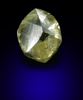 Diamond (0.59 carat yellow dodecahedral crystal) from Damtshaa Mine, near Orapa, Botswana