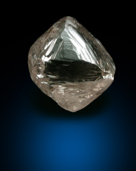 Diamond (0.96 carat pink-gray octahedral crystal) from Damtshaa Mine, near Orapa, Botswana