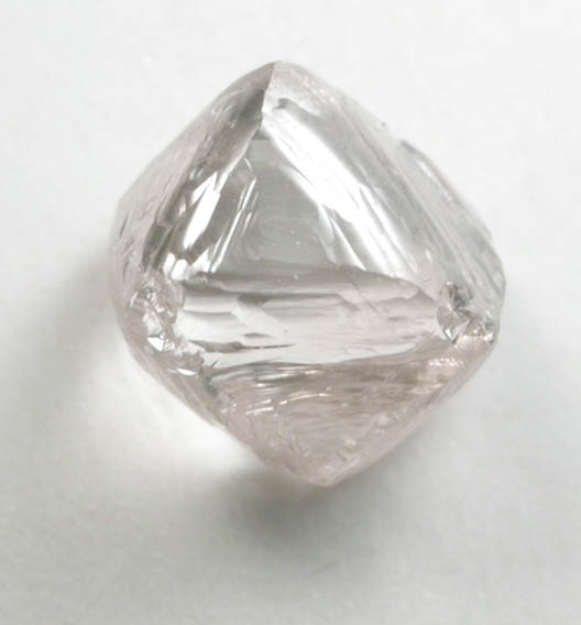 Diamond (0.96 carat pink-gray octahedral crystal) from Damtshaa Mine, near Orapa, Botswana