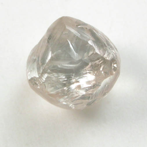 Diamond (1.03 carat pink-gray octahedral crystal) from Damtshaa Mine, near Orapa, Botswana
