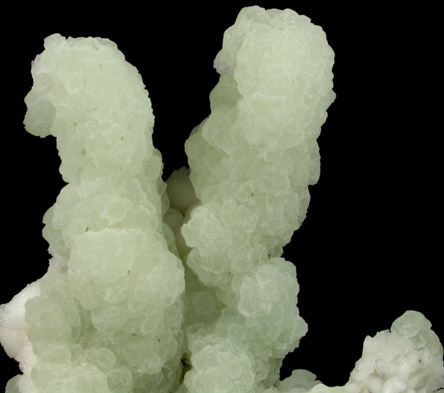 Prehnite on Thomsonite pseudomorphs after Laumontite from Upper New Street Quarry, Paterson, Passaic County, New Jersey