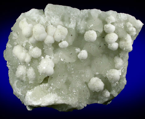 Pectolite on Datolite with Apophyllite and Pyrite from Millington Quarry, Bernards Township, Somerset County, New Jersey