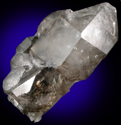 Quartz var. Smoky Quartz (parallel growth) from Mount Marie Quarry, 7.5 km southeast of Paris Hill, Oxford County, Maine