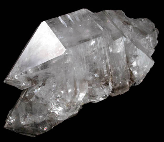 Quartz var. Smoky Quartz (parallel growth) from Mount Marie Quarry, 7.5 km southeast of Paris Hill, Oxford County, Maine