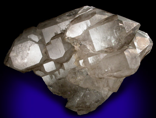 Quartz var. Smoky Quartz (parallel growth) from Mount Marie Quarry, 7.5 km southeast of Paris Hill, Oxford County, Maine