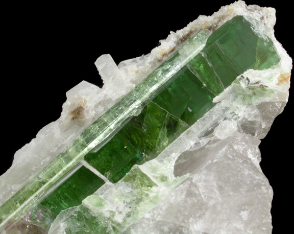Elbaite Tourmaline in Quartz from May Day Pocket, Durgin #1 Prospect, Mount Marie, 7.5 km southeast of Paris Hill, Oxford County, Maine