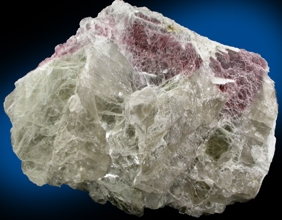 Lepidolite rim on Muscovite Mica from Mount Marie Quarry, 7.5 km southeast of Paris Hill, Oxford County, Maine