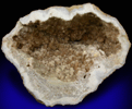 Quartz Geode with Calcite from Keokuk Geode District, near Hamilton, Hancock County, Illinois