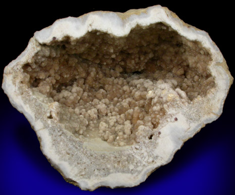 Quartz Geode with Calcite from Keokuk Geode District, near Hamilton, Hancock County, Illinois