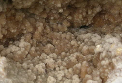 Quartz Geode with Calcite from Keokuk Geode District, near Hamilton, Hancock County, Illinois