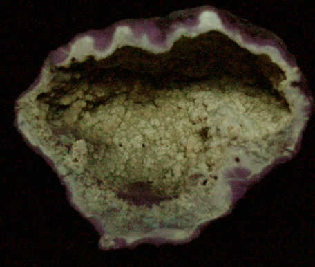 Quartz Geode with Calcite from Keokuk Geode District, near Hamilton, Hancock County, Illinois