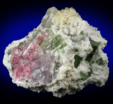 Elbaite Tourmaline and Quartz from May Day Pocket, Durgin #1 Prospect, Mount Marie, 7.5 km southeast of Paris Hill, Oxford County, Maine