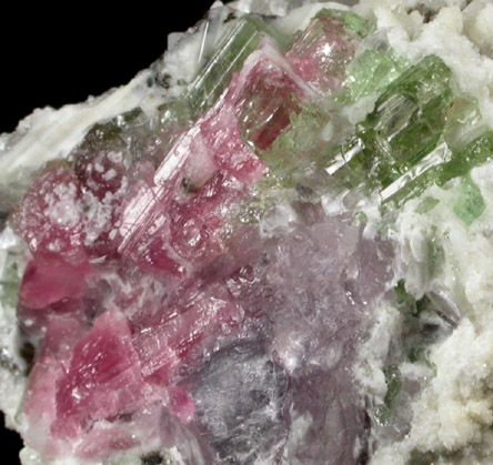 Elbaite Tourmaline and Quartz from May Day Pocket, Durgin #1 Prospect, Mount Marie, 7.5 km southeast of Paris Hill, Oxford County, Maine