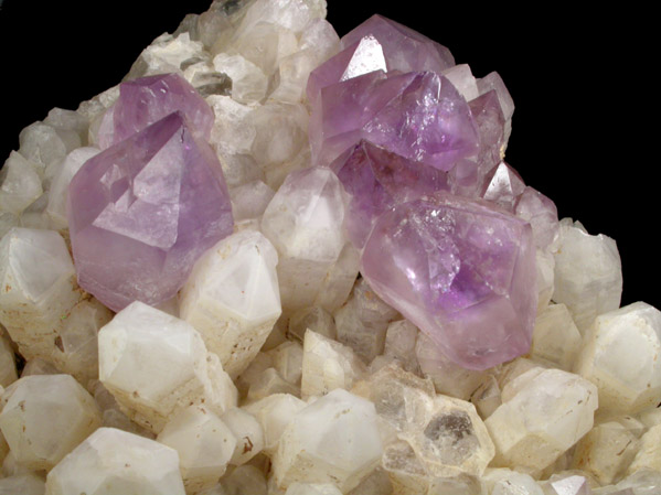 Quartz var. Amethyst on Milky Quartz from Diamond Hill, Ashaway, south of Hopkinton, Washington County, Rhode Island