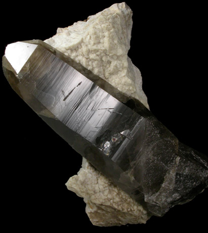 Quartz var. Smoky on Albite from Peter's Pocket, Bartlett, Carroll County, New Hampshire