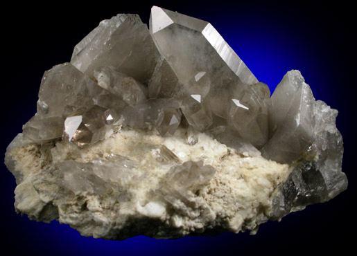 Quartz var. Smoky on Albite from Peter's Pocket, Bartlett, Carroll County, New Hampshire