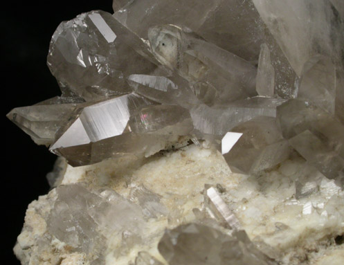 Quartz var. Smoky on Albite from Peter's Pocket, Bartlett, Carroll County, New Hampshire