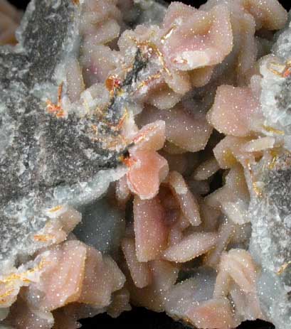 Wulfenite coated with drusy Quartz on Hemimorphite from Finch Mine (Barking Spider Mine), north of Hayden, Gila County, Arizona