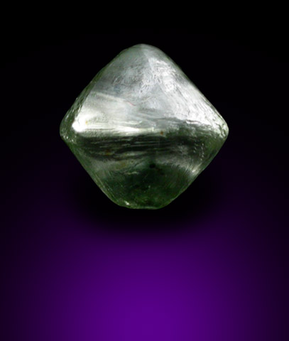 Diamond (0.37 carat green octahedral crystal) from Guaniamo, Bolivar Province, Venezuela