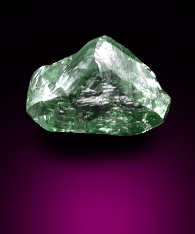 Diamond (0.28 carat fancy-green triangular crystal) from Guaniamo, Bolivar Province, Venezuela