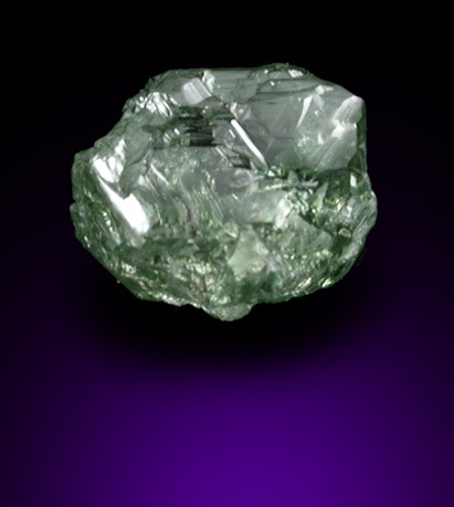 Diamond (0.25 carat green macle, twinned crystal) from Guaniamo, Bolivar Province, Venezuela
