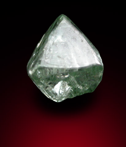 Diamond (0.23 carat green cleaved octahedral crystal) from Guaniamo, Bolivar Province, Venezuela