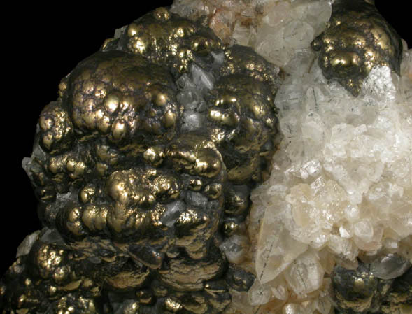Chalcopyrite and Calcite from Chimney Rock Quarry, Bound Brook, Somerset County, New Jersey