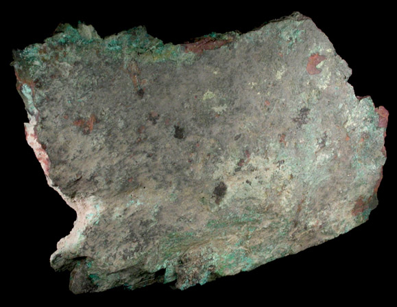 Copper (crystallized copper blooms in basalt) from Chimney Rock Quarry, Bound Brook, Somerset County, New Jersey