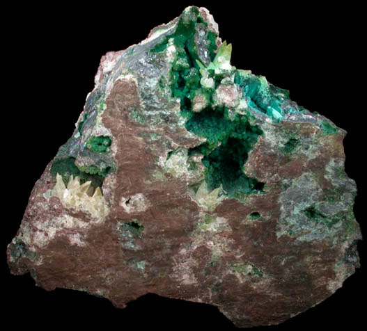 Chalcocite vein with pockets of Chrysocolla on Calcite from Chimney Rock Quarry, Bound Brook, Somerset County, New Jersey