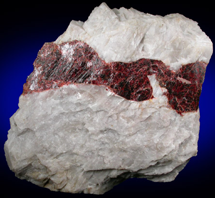 Zincite in Calcite from Sterling Mine, Ogdensburg, Sterling Hill, Sussex County, New Jersey (Type Locality for Zincite)