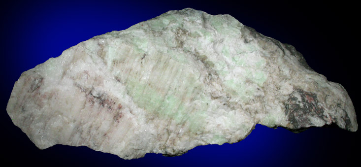 Willemite (rare green color) in Calcite with Franklinite from Sterling Mine, Ogdensburg, Sterling Hill, Sussex County, New Jersey (Type Locality for Franklinite)