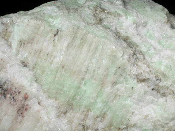 Willemite (rare green color) in Calcite with Franklinite from Sterling Mine, Ogdensburg, Sterling Hill, Sussex County, New Jersey (Type Locality for Franklinite)