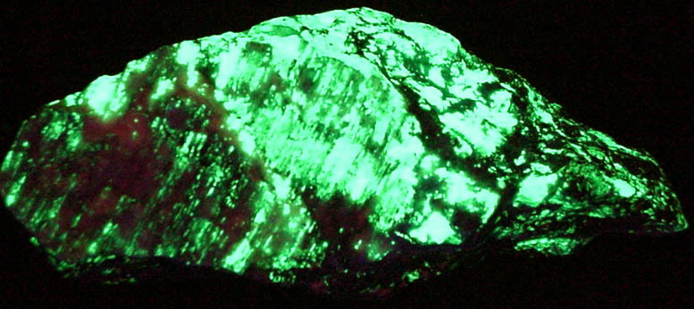 Willemite (rare green color) in Calcite with Franklinite from Sterling Mine, Ogdensburg, Sterling Hill, Sussex County, New Jersey (Type Locality for Franklinite)