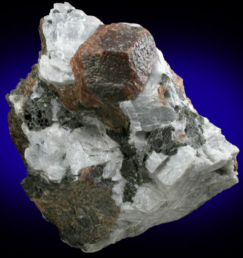 Spessartine Garnet in Calcite from Sterling Mine, Ogdensburg, Sterling Hill, Sussex County, New Jersey