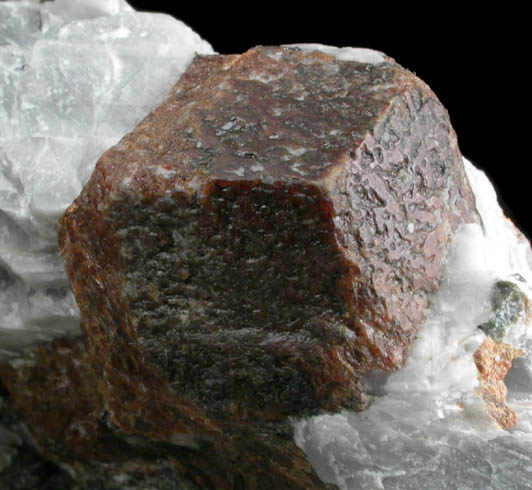 Spessartine Garnet in Calcite from Sterling Mine, Ogdensburg, Sterling Hill, Sussex County, New Jersey