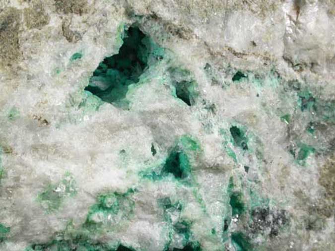 Chrysocolla on Calcite with Chalcocite from Chimney Rock Quarry, Bound Brook, Somerset County, New Jersey