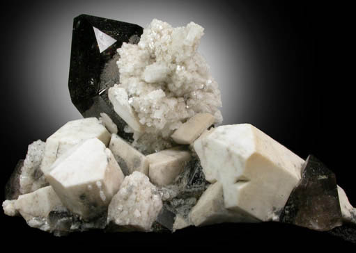 Microcline, Smoky Quartz, Albite from Oliver Diggings, Moat Mountain, Hale's Location, Carroll County, New Hampshire