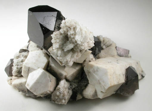 Microcline, Smoky Quartz, Albite from Oliver Diggings, Moat Mountain, Hale's Location, Carroll County, New Hampshire