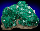 Dioptase on Calcite from Altyn-Tyube, 66 km east of Karagandy, Karaganda Oblast', Kazakhstan (Type Locality for Dioptase)