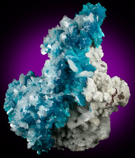 Cavansite on Stilbite-Ca from Wagholi Quarry, Maharashtra, India