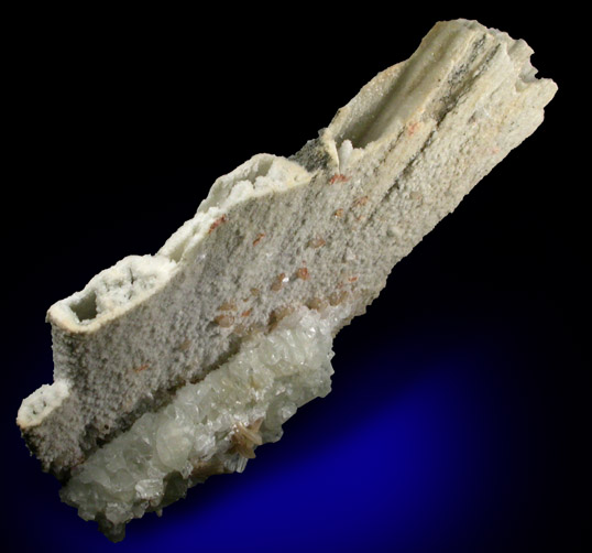 Datolite, Stilbite, Calcite on Datolite pseudomorphs after Anhydrite from Paterson, Passaic County, New Jersey