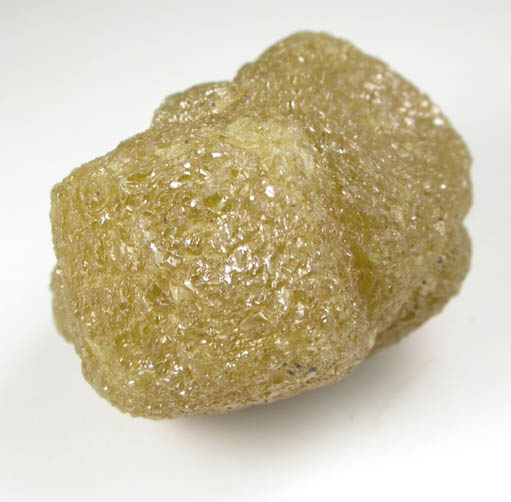 Diamond (28.04 carat green-gray intersecting cubic crystals) from Mbuji-Mayi (Miba), 300 km east of Tshikapa, Democratic Republic of the Congo